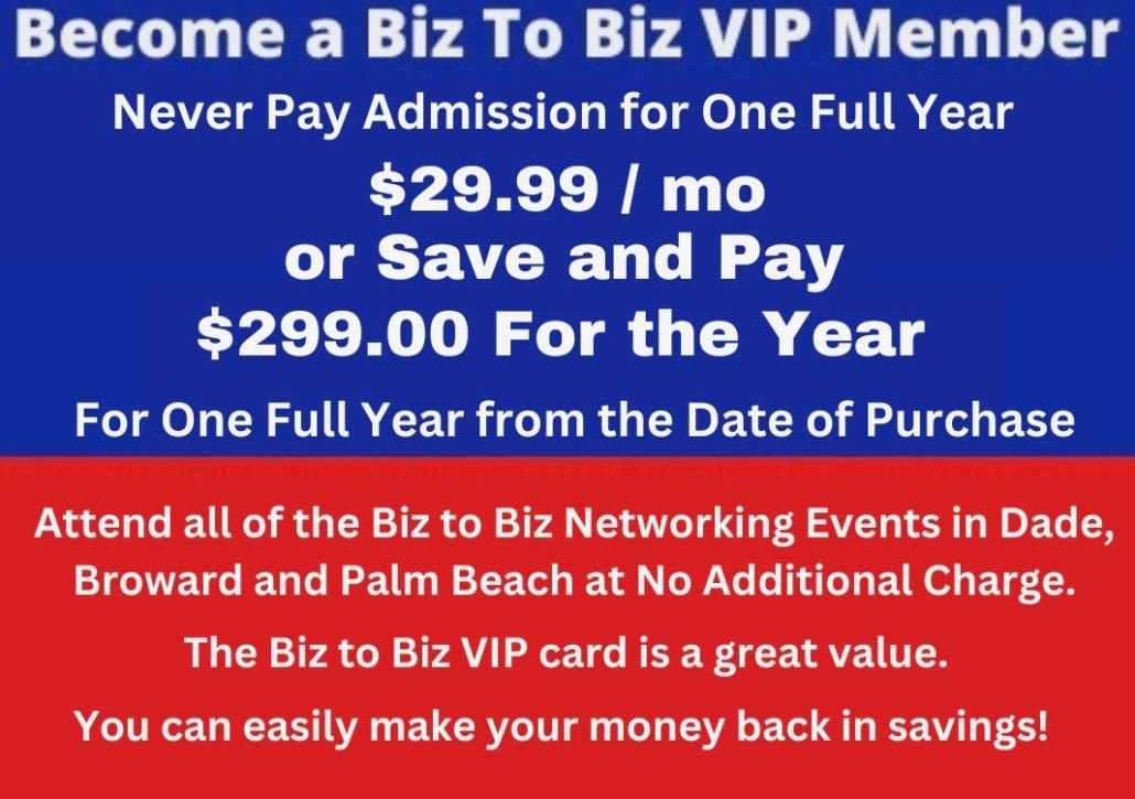 Monthly VIP Subscription Plan Biz To Biz Networking